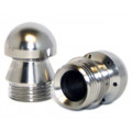 UGELLI ET1 ad alta efficienza a 20° - Acciaio inox : Attacco - 3/8''F, Dimensioni ØxL (mm) - 25x29, Getti posteriori - 6 FORATO, Getto frontale - 1 - M6X8, Ø Tubazione (mm) - 50-130
